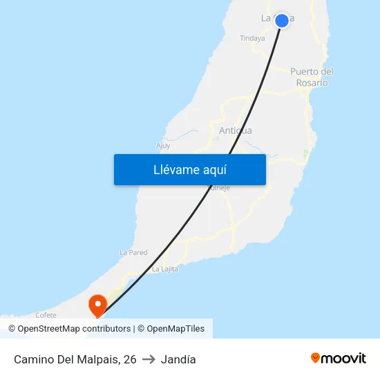 Camino Del Malpais, 26 to Jandía map