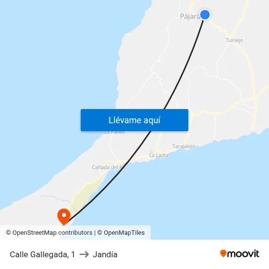 Calle Gallegada, 1 to Jandía map