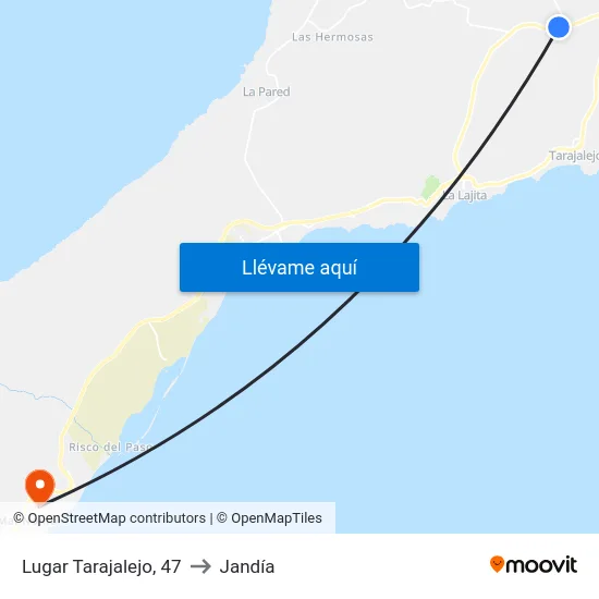 Lugar Tarajalejo, 47 to Jandía map