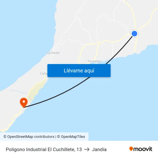 Poligono Industrial El Cuchillete, 13 to Jandía map