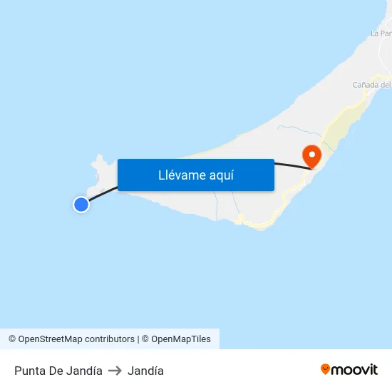 Punta De Jandía to Jandía map