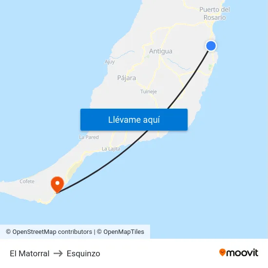 El Matorral to Esquinzo map