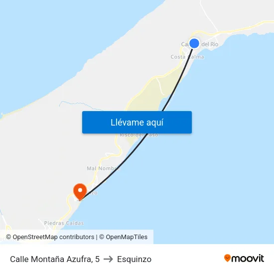 Calle Montaña Azufra, 5 to Esquinzo map