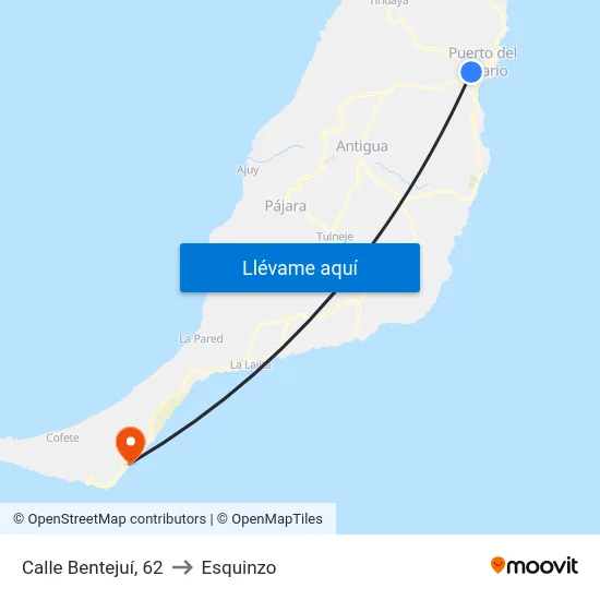 Calle Bentejuí, 62 to Esquinzo map