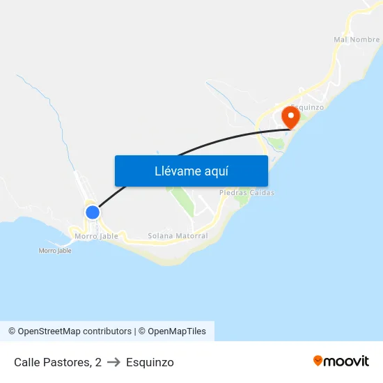 Calle Pastores, 2 to Esquinzo map