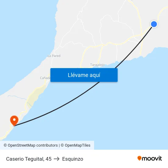 Caserio Teguital, 45 to Esquinzo map