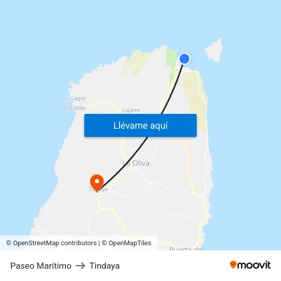 Paseo Marítimo to Tindaya map
