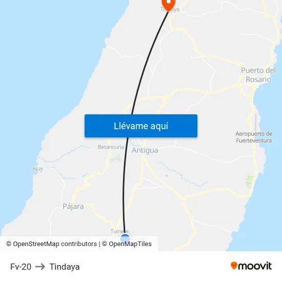 Fv-20 to Tindaya map
