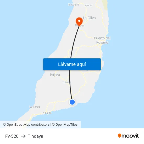 Fv-520 to Tindaya map