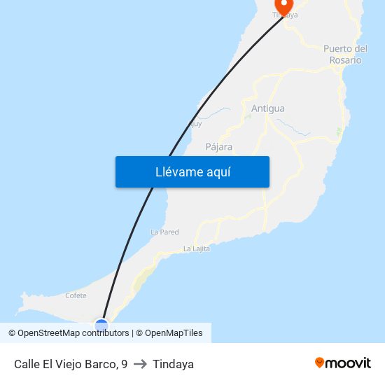 Calle El Viejo Barco, 9 to Tindaya map
