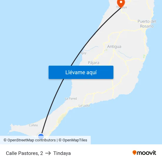 Calle Pastores, 2 to Tindaya map