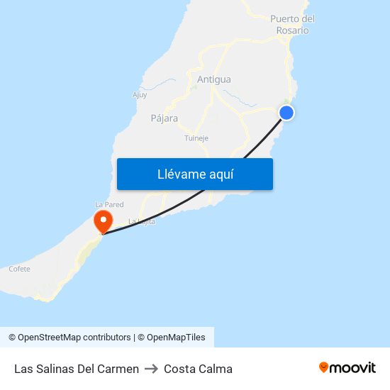 Las Salinas Del Carmen to Costa Calma map