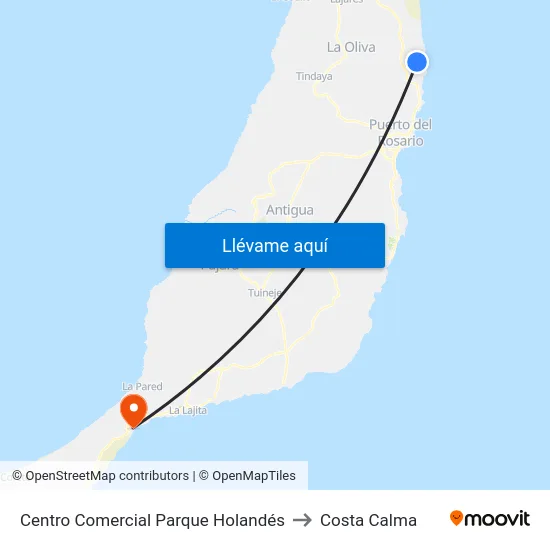 Centro Comercial Parque Holandés to Costa Calma map