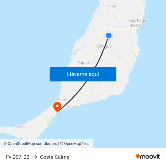 Fv-207, 22 to Costa Calma map