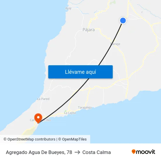 Agregado Agua De Bueyes, 78 to Costa Calma map