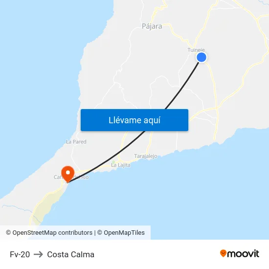 Fv-20 to Costa Calma map
