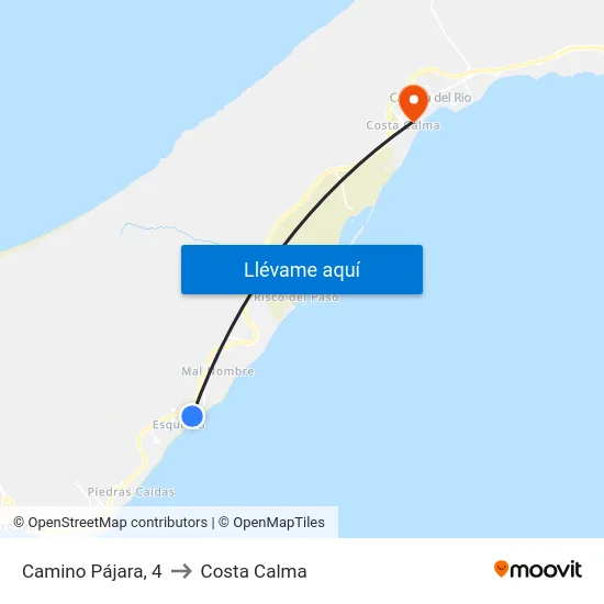Camino Pájara, 4 to Costa Calma map