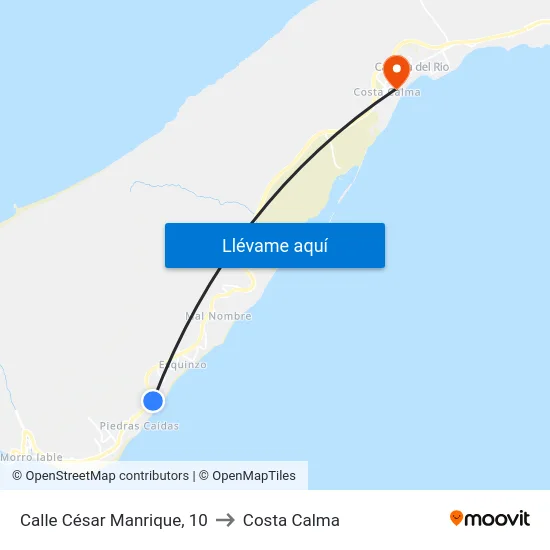 Calle César Manrique, 10 to Costa Calma map