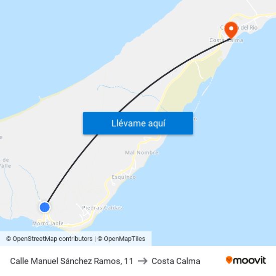 Calle Manuel Sánchez Ramos, 11 to Costa Calma map