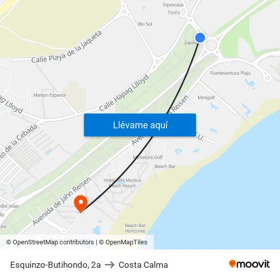 Esquinzo-Butihondo, 2a to Costa Calma map