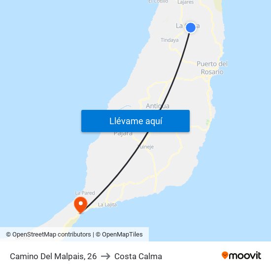 Camino Del Malpais, 26 to Costa Calma map