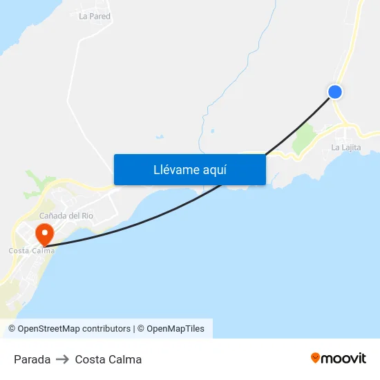 Parada to Costa Calma map