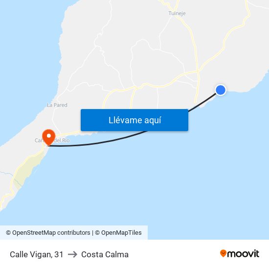 Calle Vigan, 31 to Costa Calma map