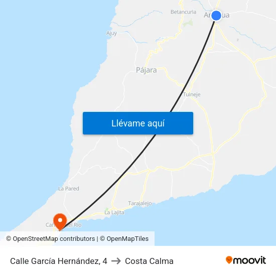 Calle García Hernández, 4 to Costa Calma map