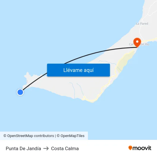 Punta De Jandía to Costa Calma map