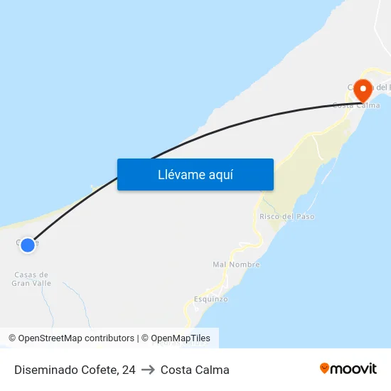Diseminado Cofete, 24 to Costa Calma map