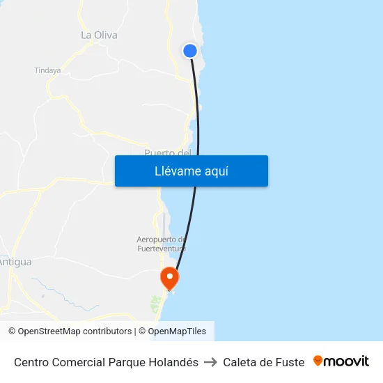 Centro Comercial Parque Holandés to Caleta de Fuste map
