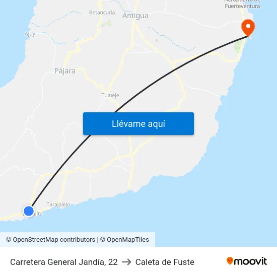 Carretera General Jandía, 22 to Caleta de Fuste map