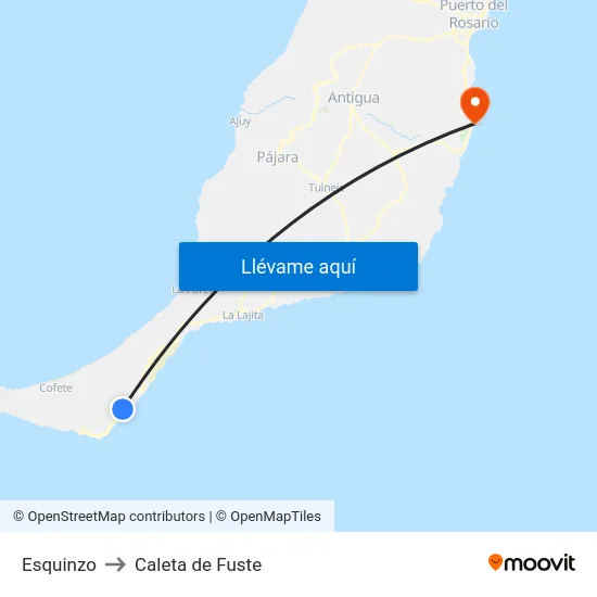 Esquinzo to Caleta de Fuste map