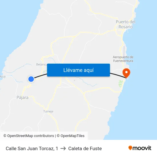 Calle San Juan Torcaz, 1 to Caleta de Fuste map