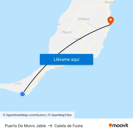 Puerto De Morro Jable to Caleta de Fuste map