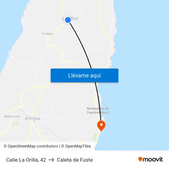 Calle La Orilla, 42 to Caleta de Fuste map