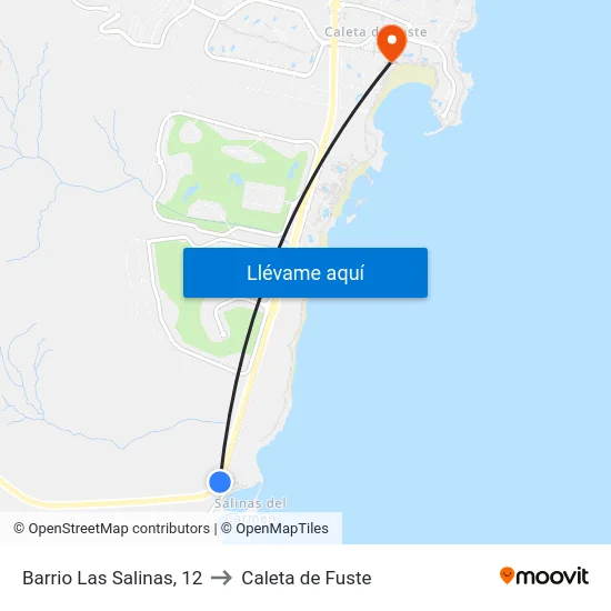Barrio Las Salinas, 12 to Caleta de Fuste map
