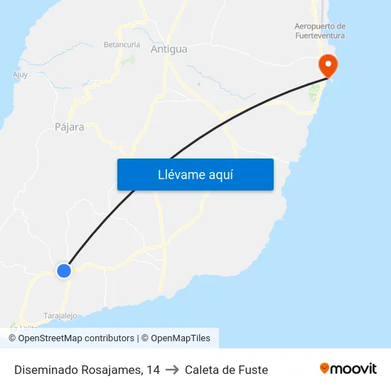 Diseminado Rosajames, 14 to Caleta de Fuste map