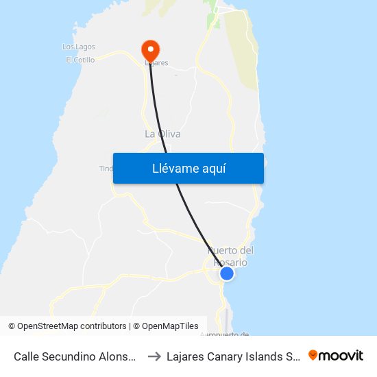 Calle Secundino Alonso, 69 to Lajares Canary Islands Spain map