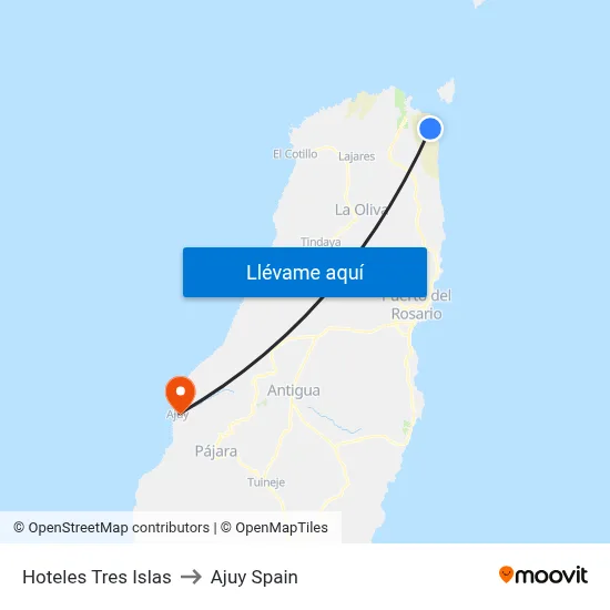 Hoteles Tres Islas to Ajuy Spain map