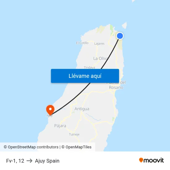Fv-1, 12 to Ajuy Spain map