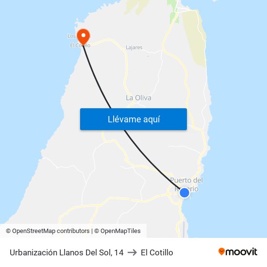 Urbanización Llanos Del Sol, 14 to El Cotillo map