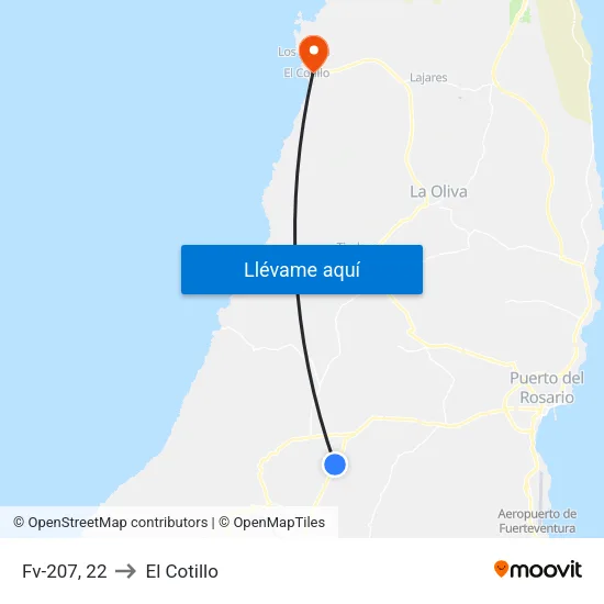 Fv-207, 22 to El Cotillo map