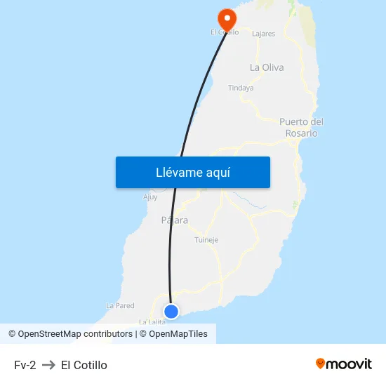 Fv-2 to El Cotillo map
