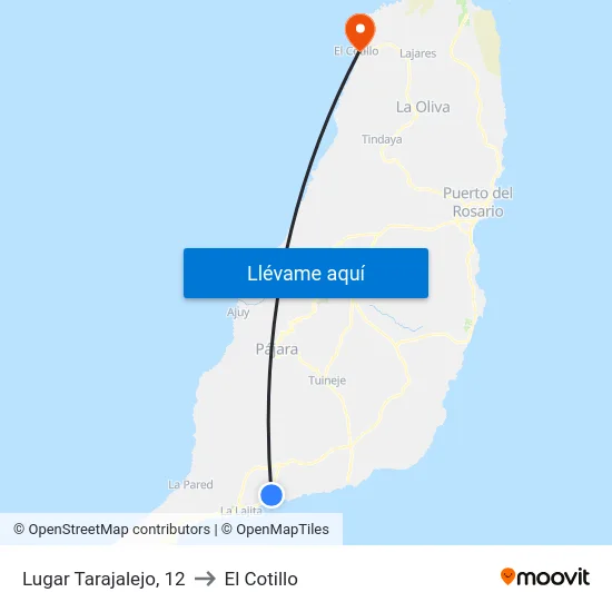 Lugar Tarajalejo, 12 to El Cotillo map