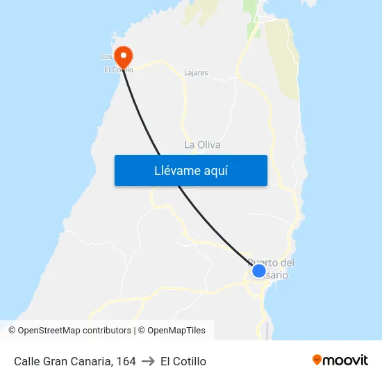 Calle Gran Canaria, 164 to El Cotillo map