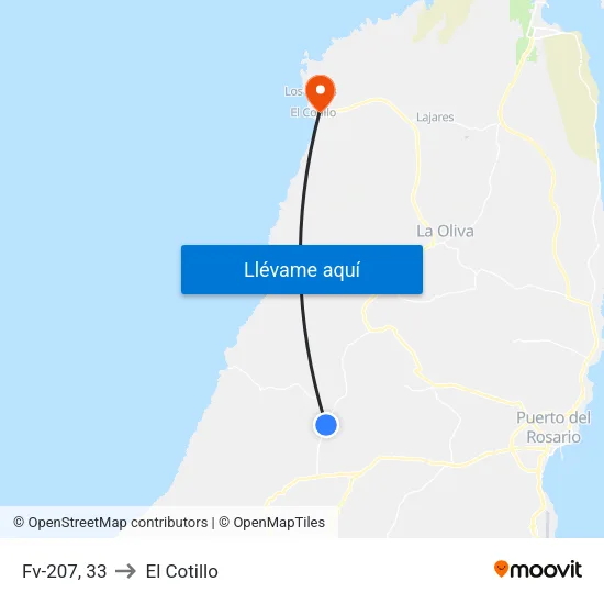 Fv-207, 33 to El Cotillo map