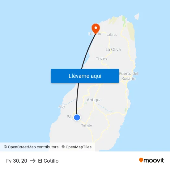 Fv-30, 20 to El Cotillo map