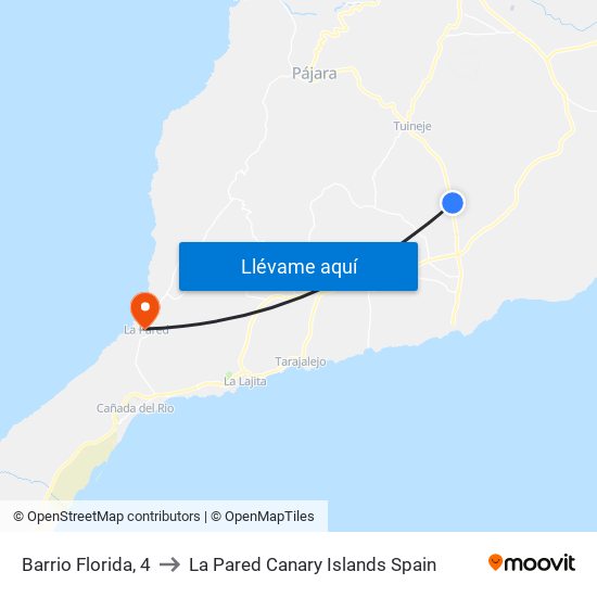 Barrio Florida, 4 to La Pared Canary Islands Spain map