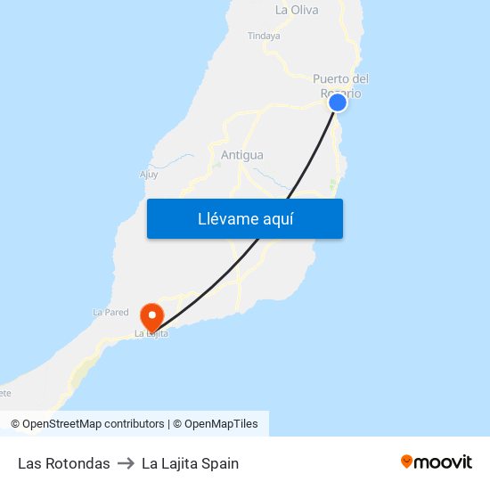 Las Rotondas to La Lajita Spain map